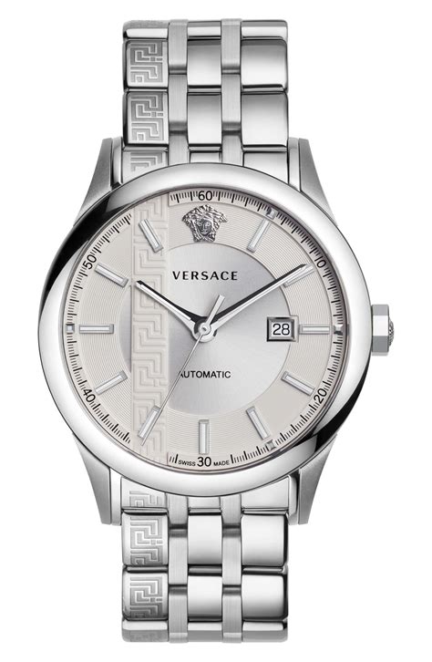 versace men's aiakos watch|Versace 44mm Aiakos Men's Automatic Watch with Gray Leather .